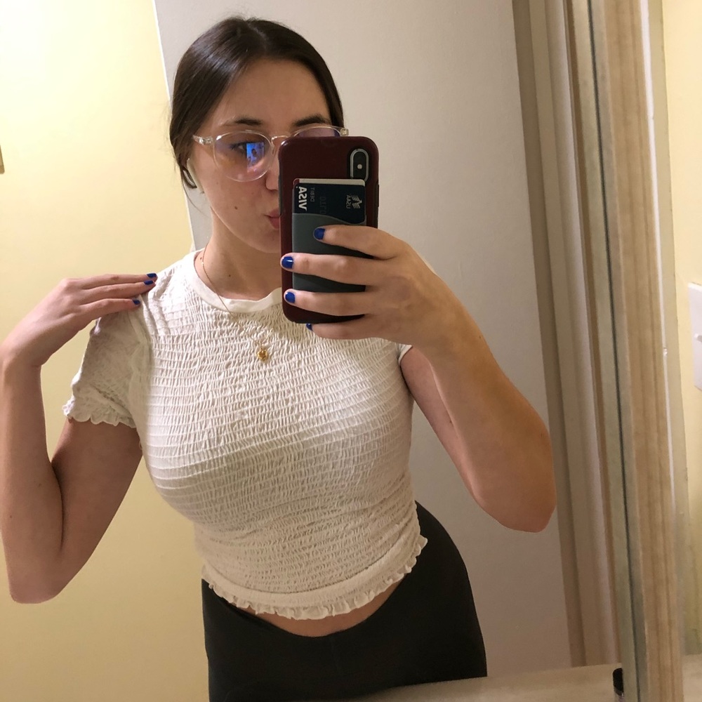 Ruffle White Top
